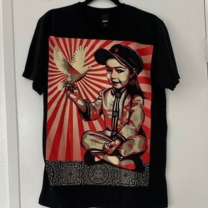 Black Obey T-Shirt – Shepard Fairey Political Graphic, Men’s Medium